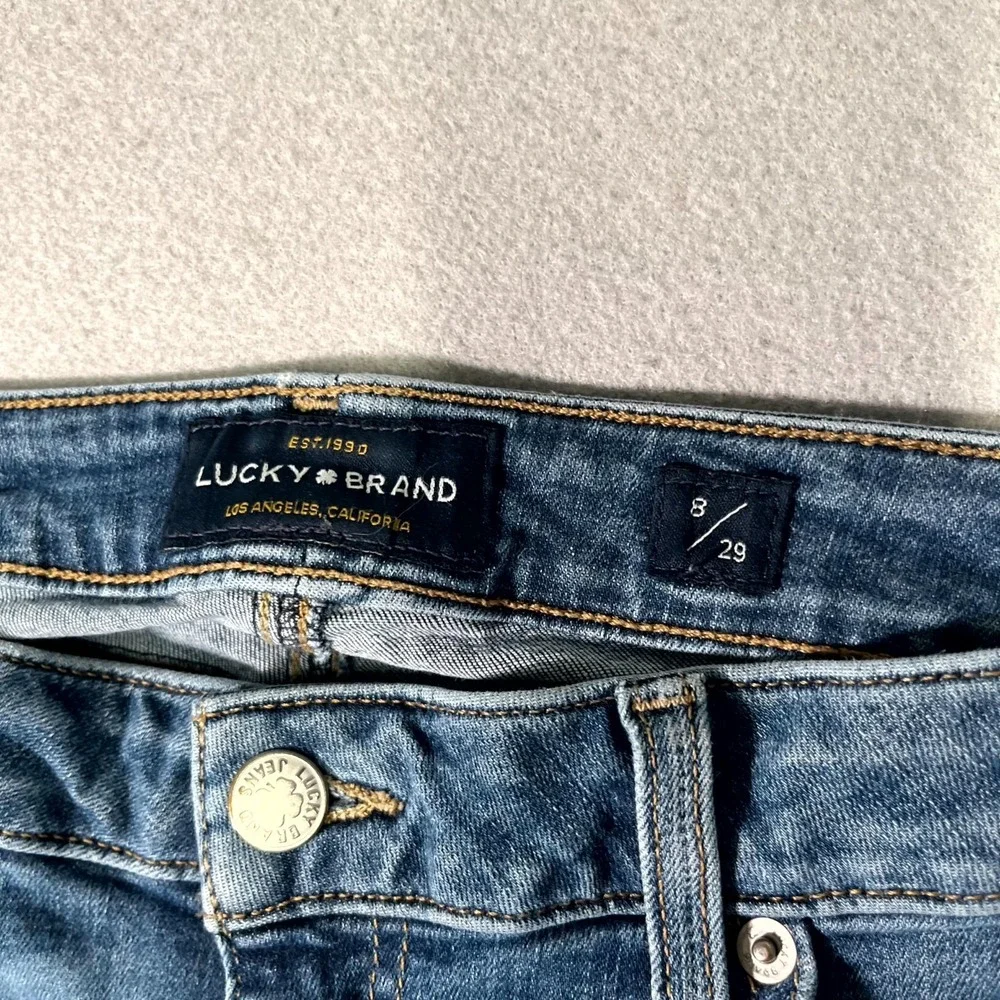 Lucky Brand Jeans Women 8/29 Blue Denim Cotton Stretch Medium‎ Wash Super Skinny